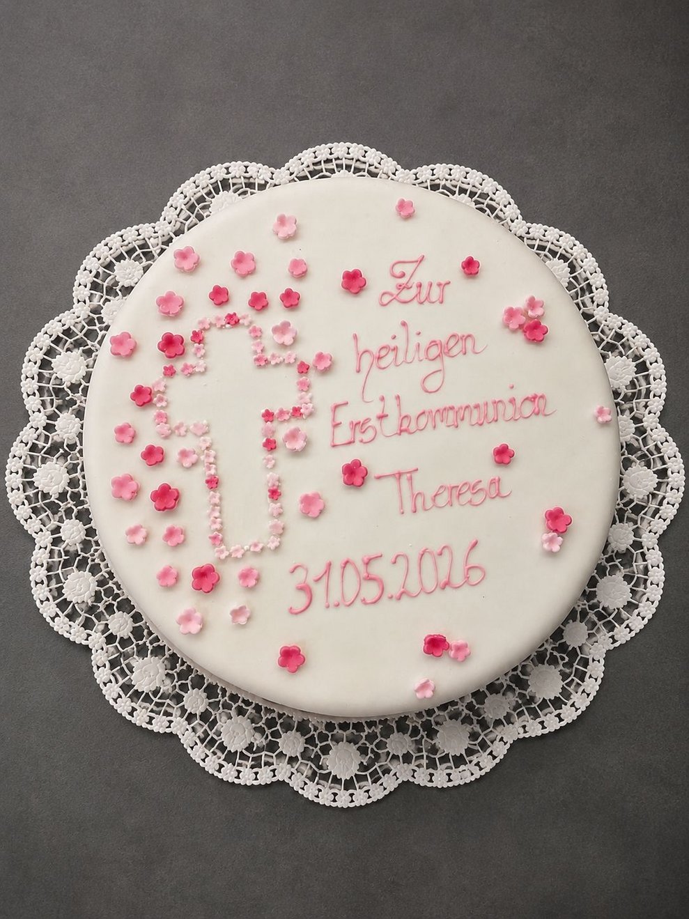 Torte Erstkommunion rosa
